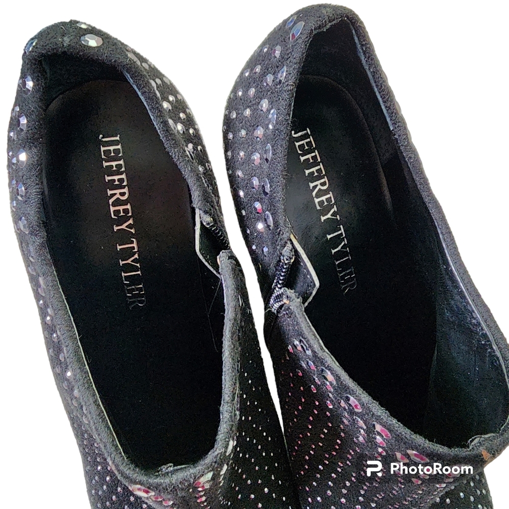 Jeffrey Tyler Annie booties black studs tall heeled booties sz 8 m nwt's - Picture 8 of 11